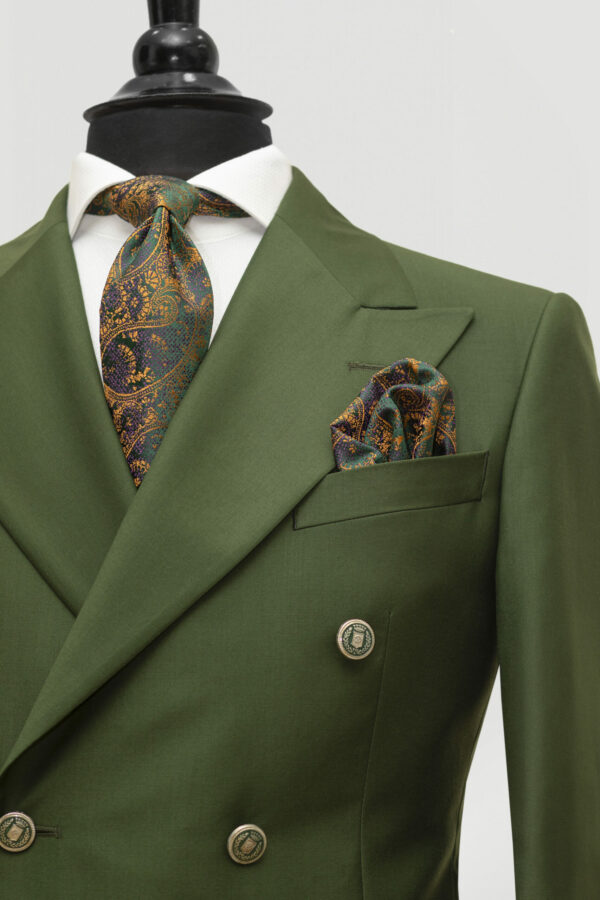 BLAZER CROISÉ COMPLET VERT AVOCAT – Image 3