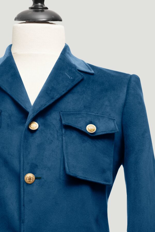Blazer Safari Bleu Velour – Image 3