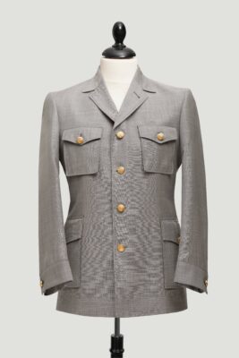 Safari Gris Claire Bouton Doré