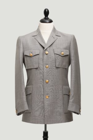 Safari Gris Claire Bouton Doré