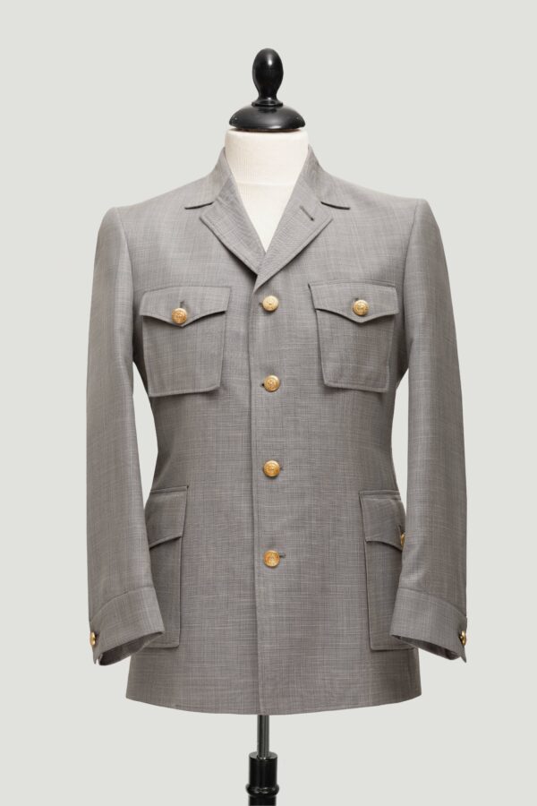 Safari Gris Claire Bouton Doré