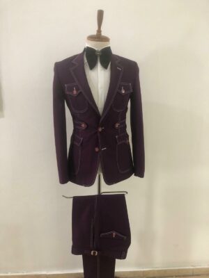 Costume 4 poches Violet Foncé