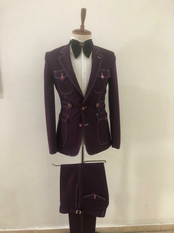 Costume 4 poches Violet Foncé