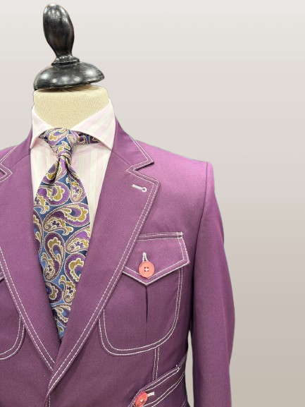 Costume 4 poches Violet Foncé – Image 2