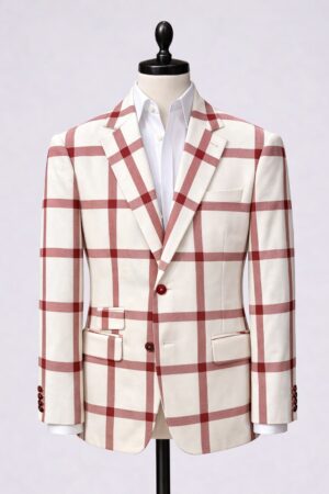 COSTUME GOLFIER A CARREAU ROUGE 3 PIÈCES