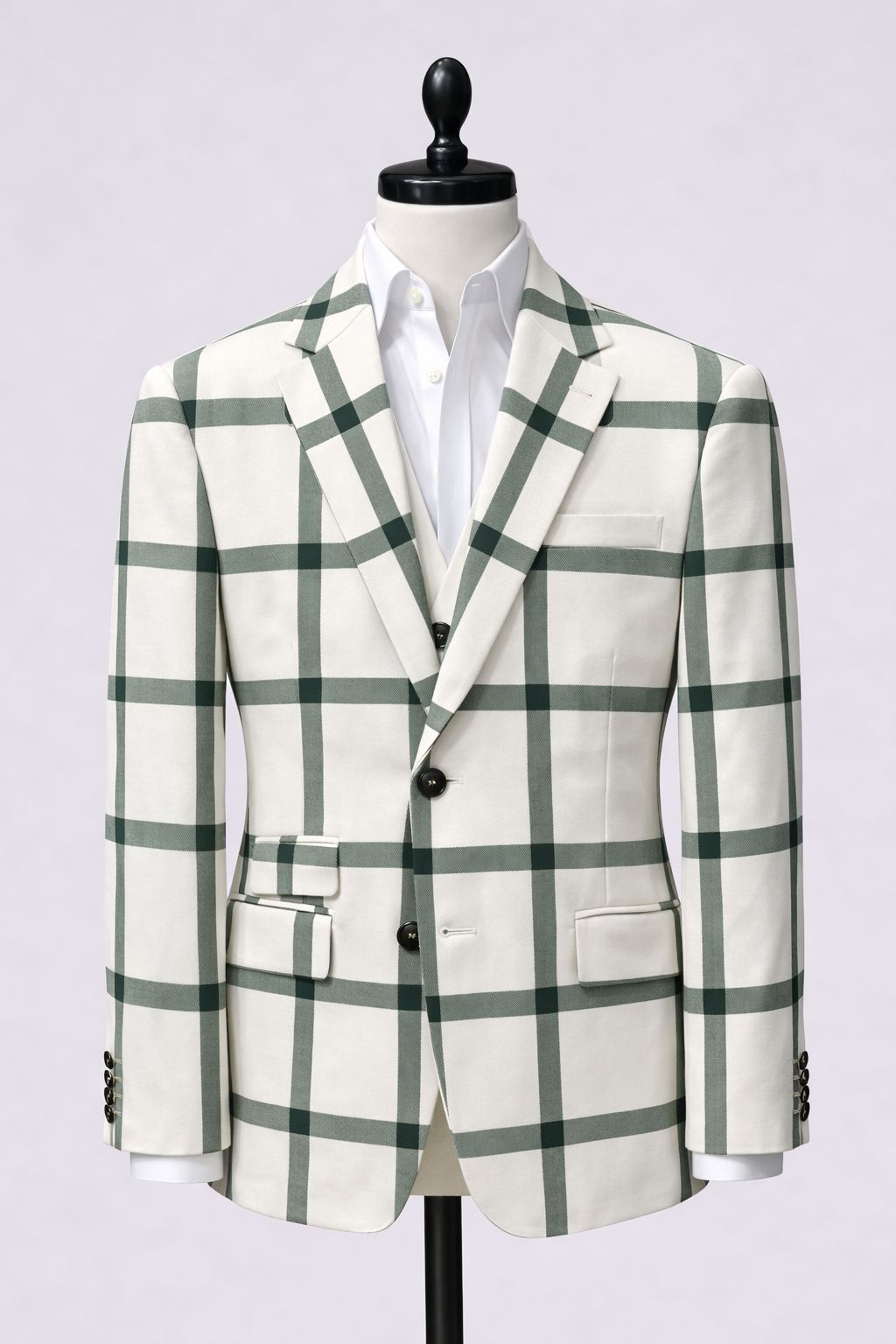 COSTUME GOLFIER A CARREAU VERT 3 PIÈCES