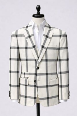 COSTUME GOLFIER A CARREAU NOIR 3 PIÈCES