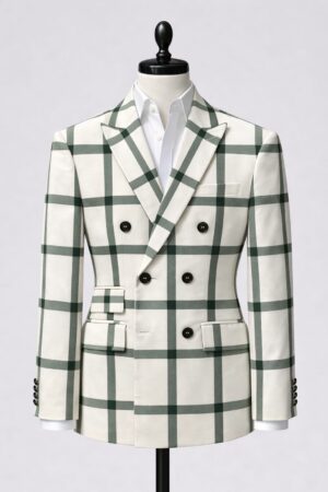 COSTUME GOLFIER A CARREAU VERT 6 BOUTONS