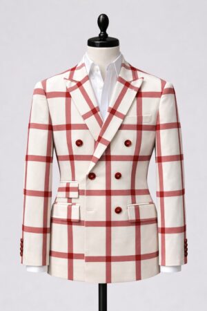 COSTUME GOLFIER A CARREAU ROUGE 6 BOUTONS