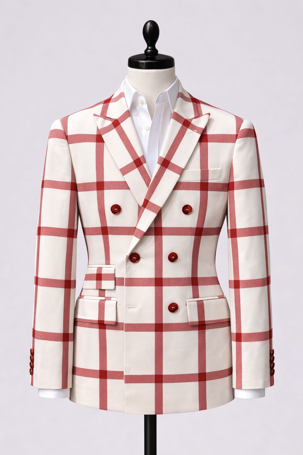 COSTUME GOLFIER A CARREAU ROUGE 6 BOUTONS