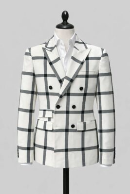 COSTUME GOLFIER A CARREAU NOIR 6 BOUTONS