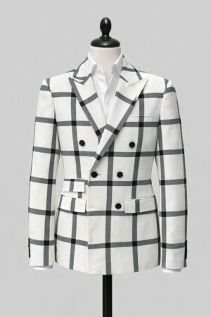 COSTUME GOLFIER A CARREAU NOIR 6 BOUTONS