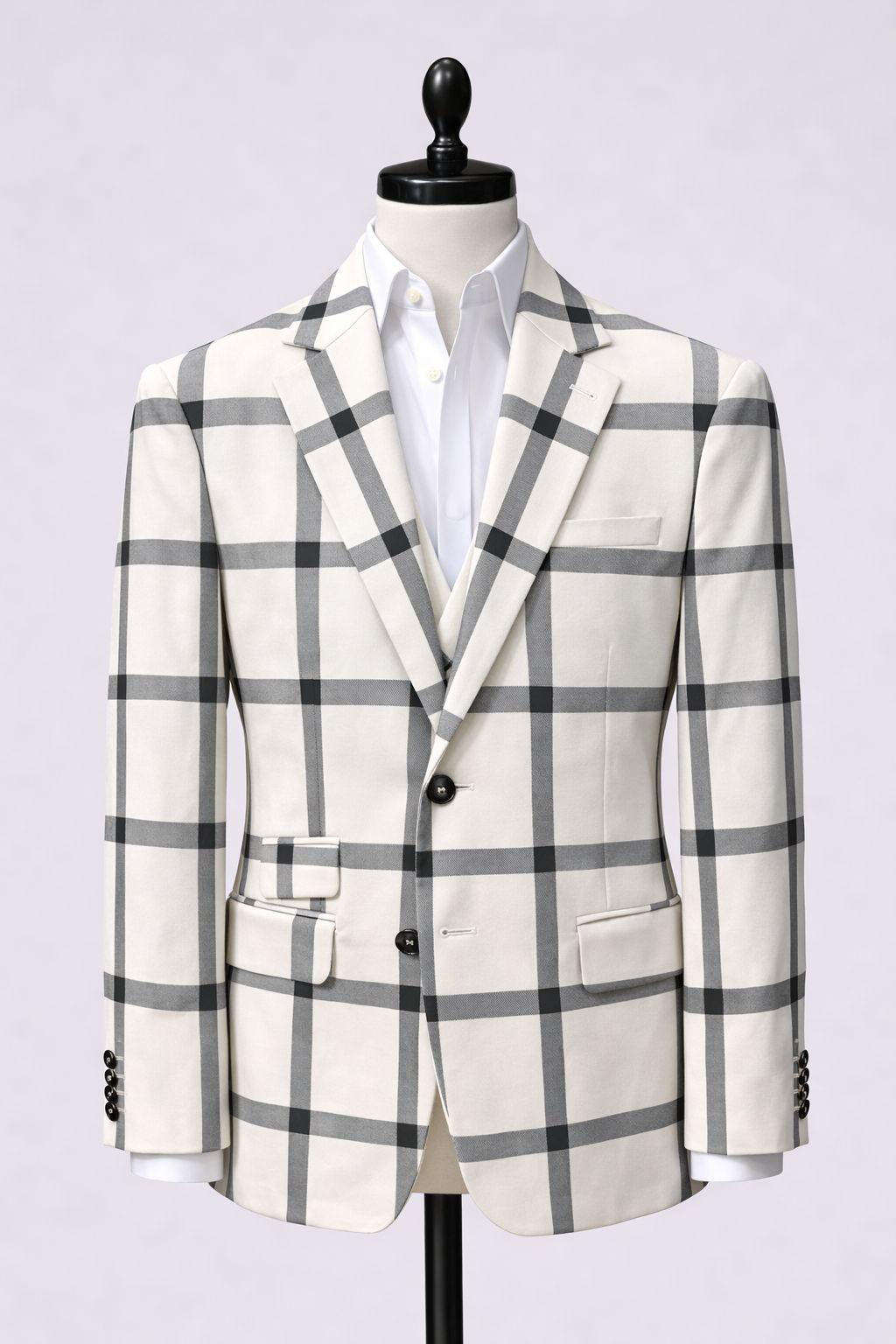 COSTUME GOLFIER A CARREAU NOIR 3 PIÈCES